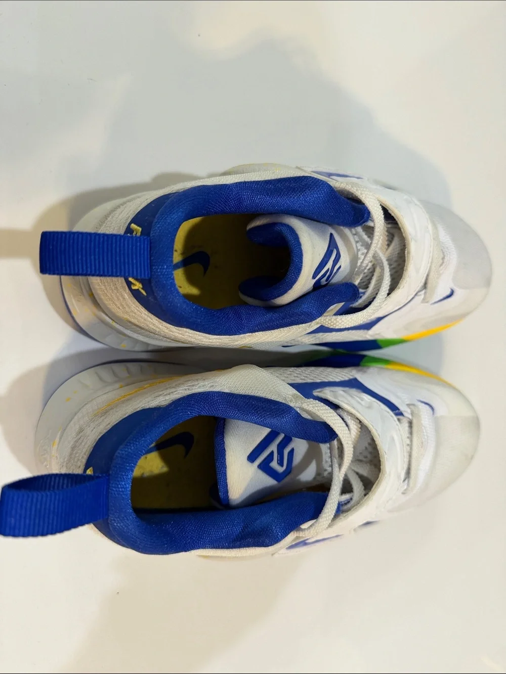 Nike Kids Basketball Shoes | Size 2Y | White / Royal Blue / Green